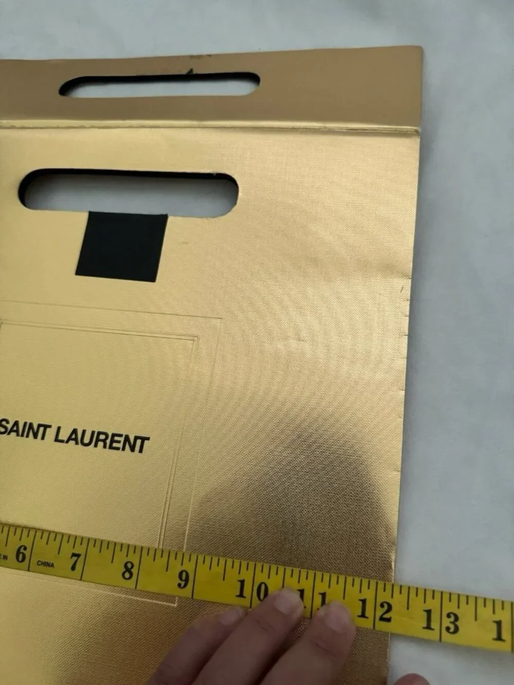 Saint Laurent Paper Shopping Bag Reusable Gold  11.5